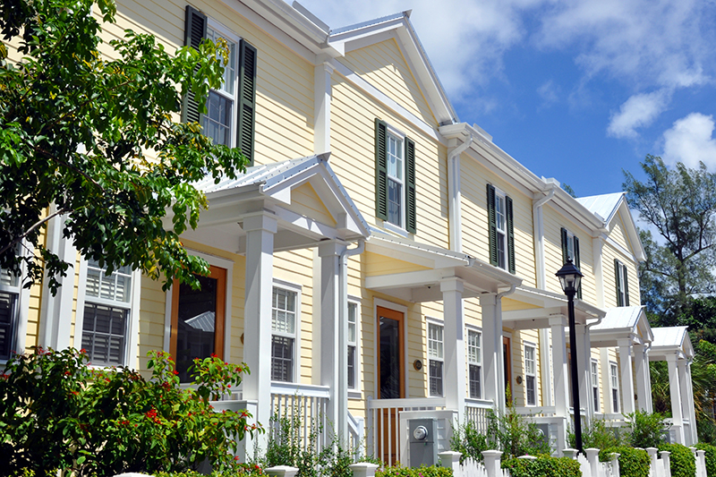 A row of town houses typical of what we cover during our home inspection services